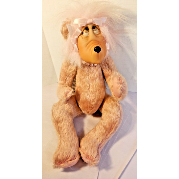 Blossom 15in Pink Jointed Mohair Bear Porcelain Face/Pearl GEORGETTE ZLOMKE 564 - Picture 1 of 16